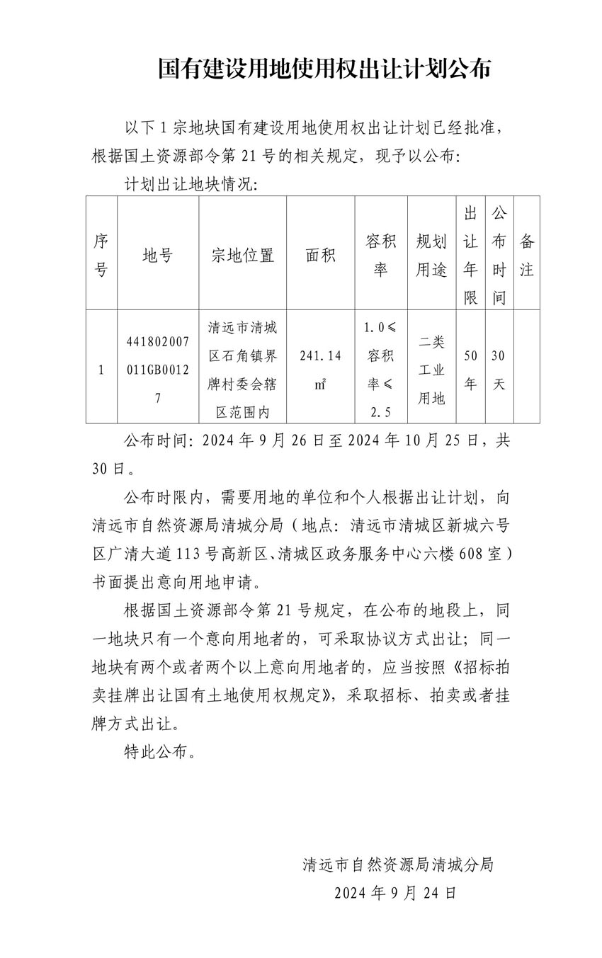 國(guó)有建設(shè)用地使用權(quán)出讓計(jì)劃公布.jpg